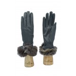 Guanto donna in vera pelle nappa foderato cashmere con polso rex.